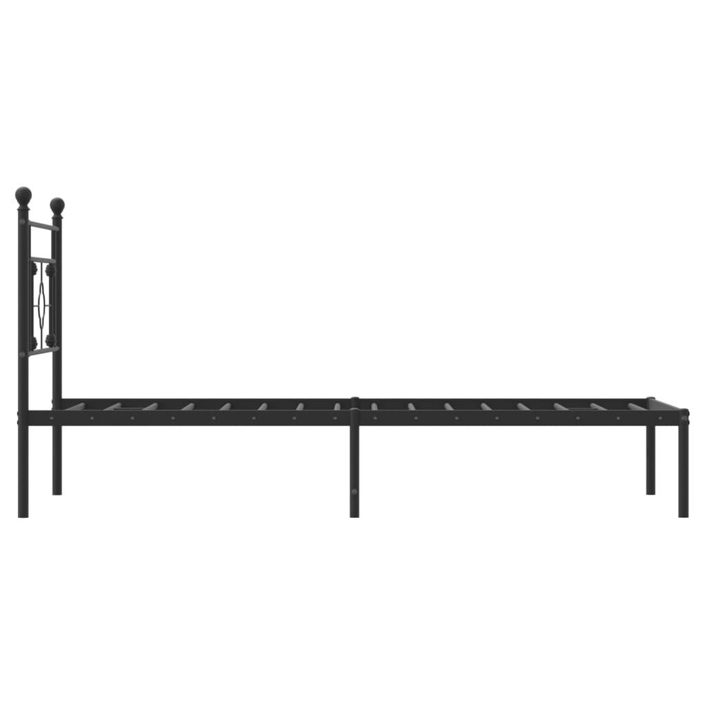 Giroletto con Testiera in Metallo Nero 90x190 cm | homemem39