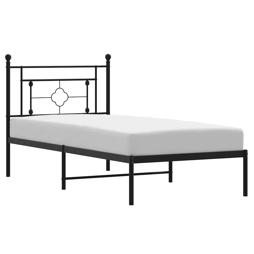 Giroletto con Testiera Metallo Nero 100x200 cm | homemem39
