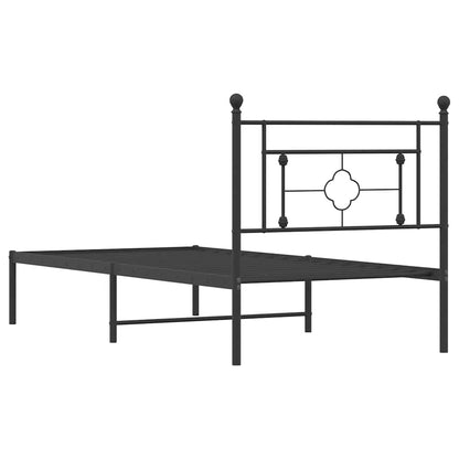 Giroletto con Testiera Metallo Nero 100x200 cm | homemem39