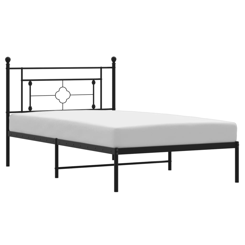 Giroletto con Testiera in Metallo Nero 107x203 cm | homemem39