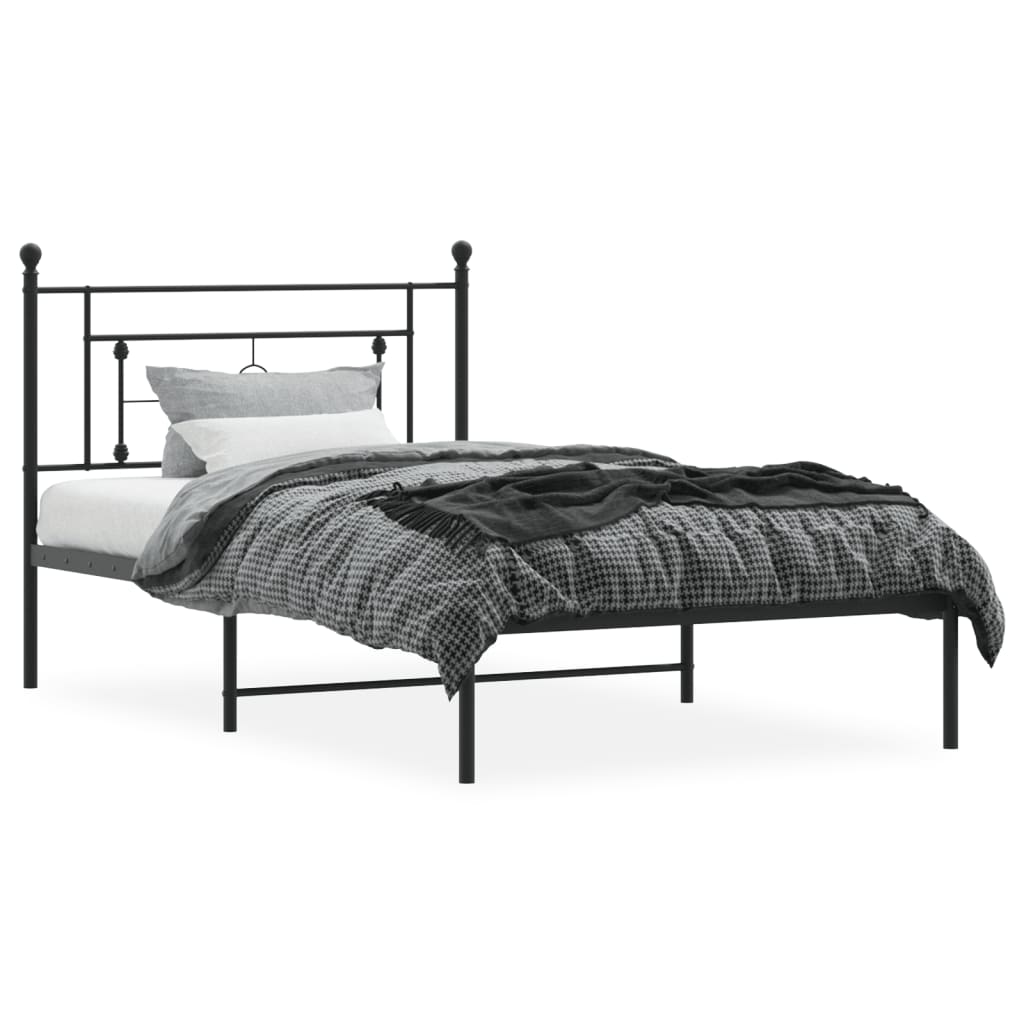 Giroletto con Testiera in Metallo Nero 107x203 cm | homemem39