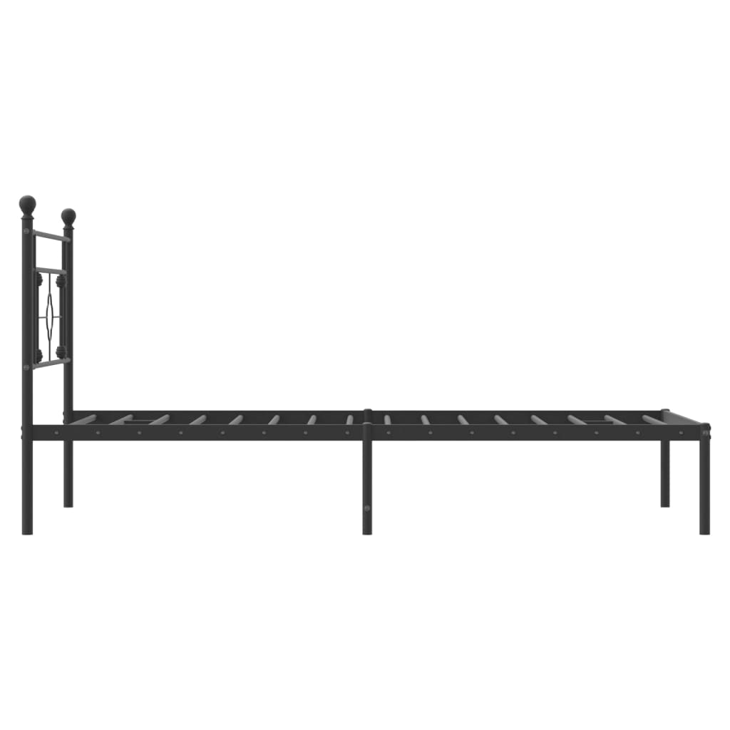 Giroletto con Testiera in Metallo Nero 107x203 cm | homemem39