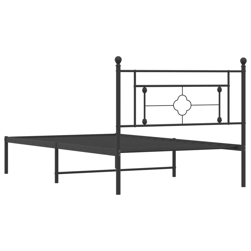 Giroletto con Testiera in Metallo Nero 107x203 cm | homemem39