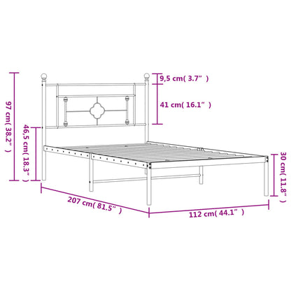 Giroletto con Testiera in Metallo Nero 107x203 cm | homemem39