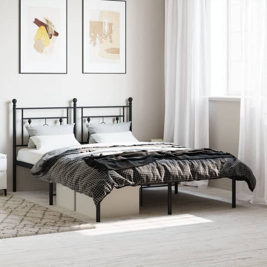 Giroletto con Testiera in Metallo Nero 135x190 cm | homemem39