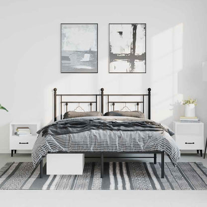 Giroletto con Testiera in Metallo Nero 150x200 cm | homemem39