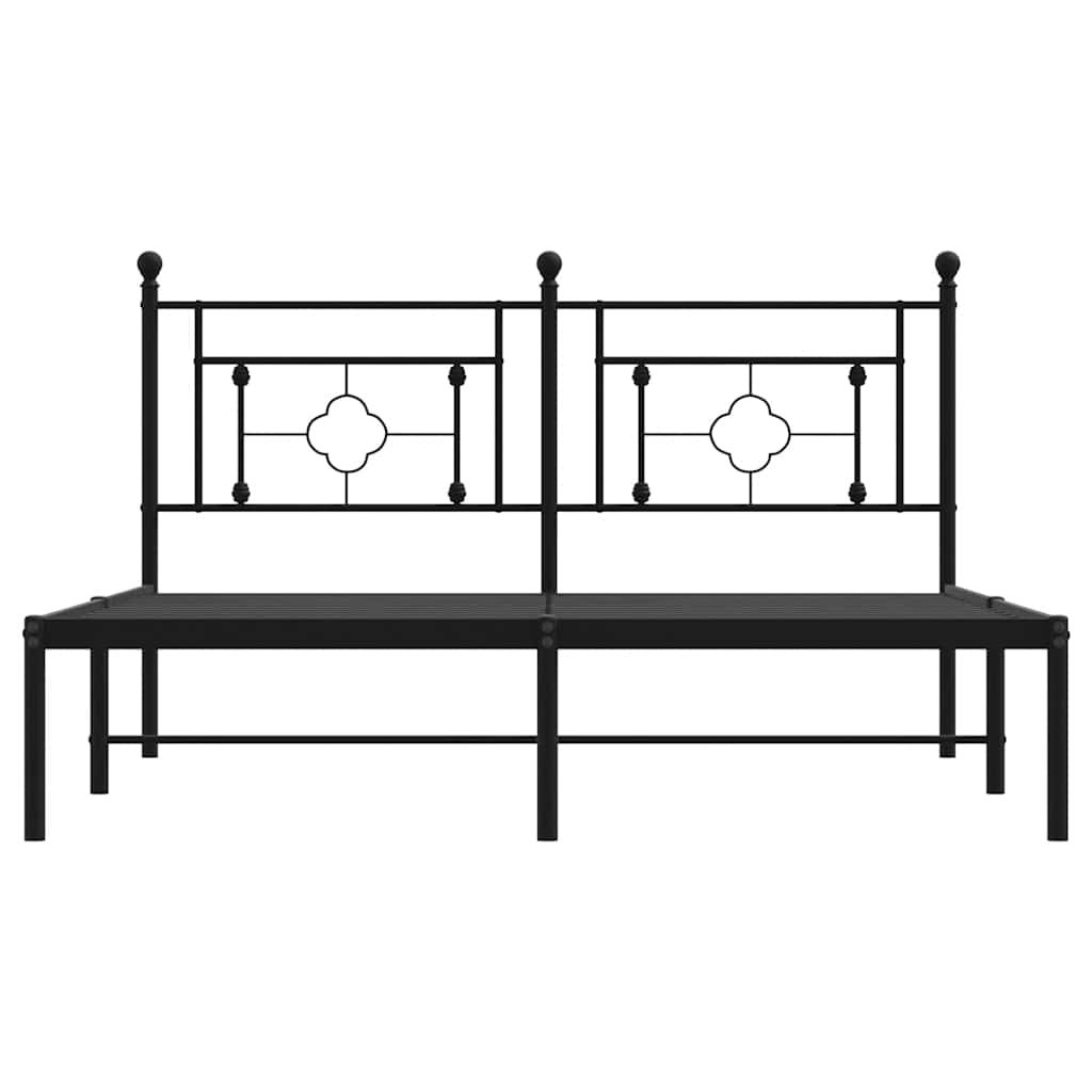Giroletto con Testiera in Metallo Nero 150x200 cm | homemem39