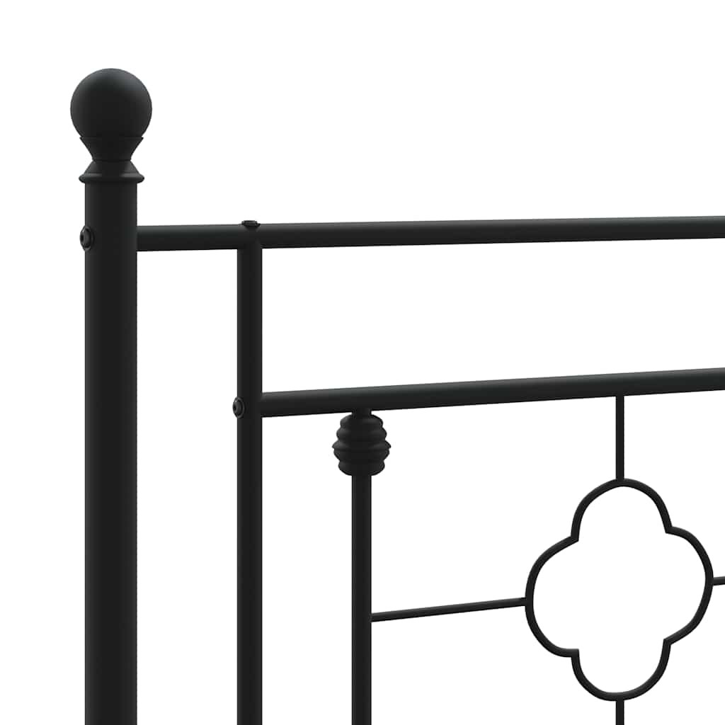 Giroletto con Testiera in Metallo Nero 150x200 cm | homemem39