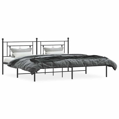 Giroletto con Testiera in Metallo Nero 193x203 cm