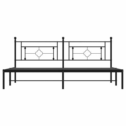 Giroletto con Testiera in Metallo Nero 193x203 cm - homemem39