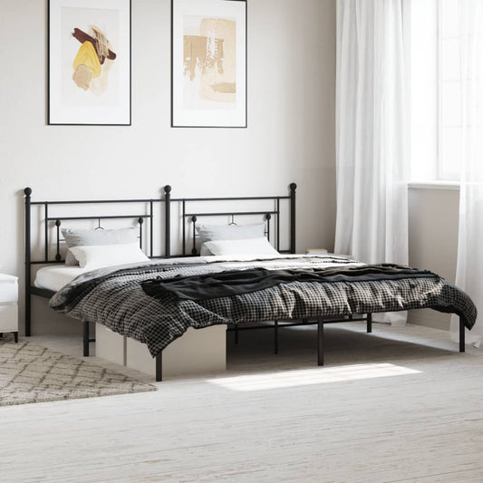 Giroletto con Testiera in Metallo Nero 200x200 cm | homemem39
