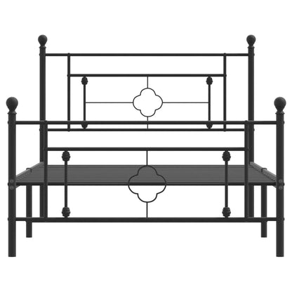 Giroletto con Testiera e Pediera Metallo Nero 107x203 cm - homemem39