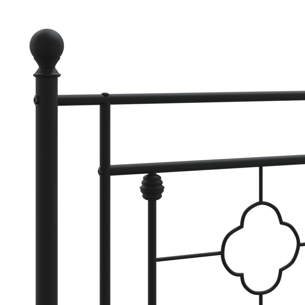 Giroletto con Testiera e Pediera Metallo Nero 183x213 cm | homemem39
