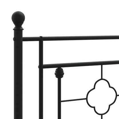 Giroletto con Testiera e Pediera Metallo Nero 183x213 cm