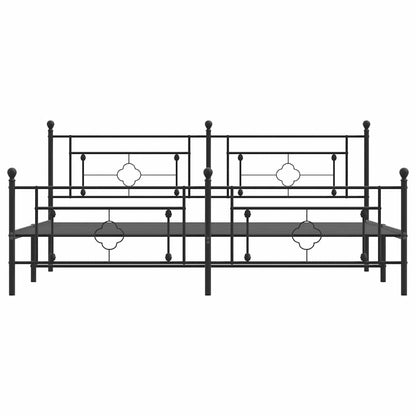 Giroletto con Testiera e Pediera Metallo Nero 193x203 cm - homemem39