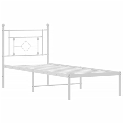 Giroletto senza Materaso con Testiera Metallo Bianco 75x190 cm