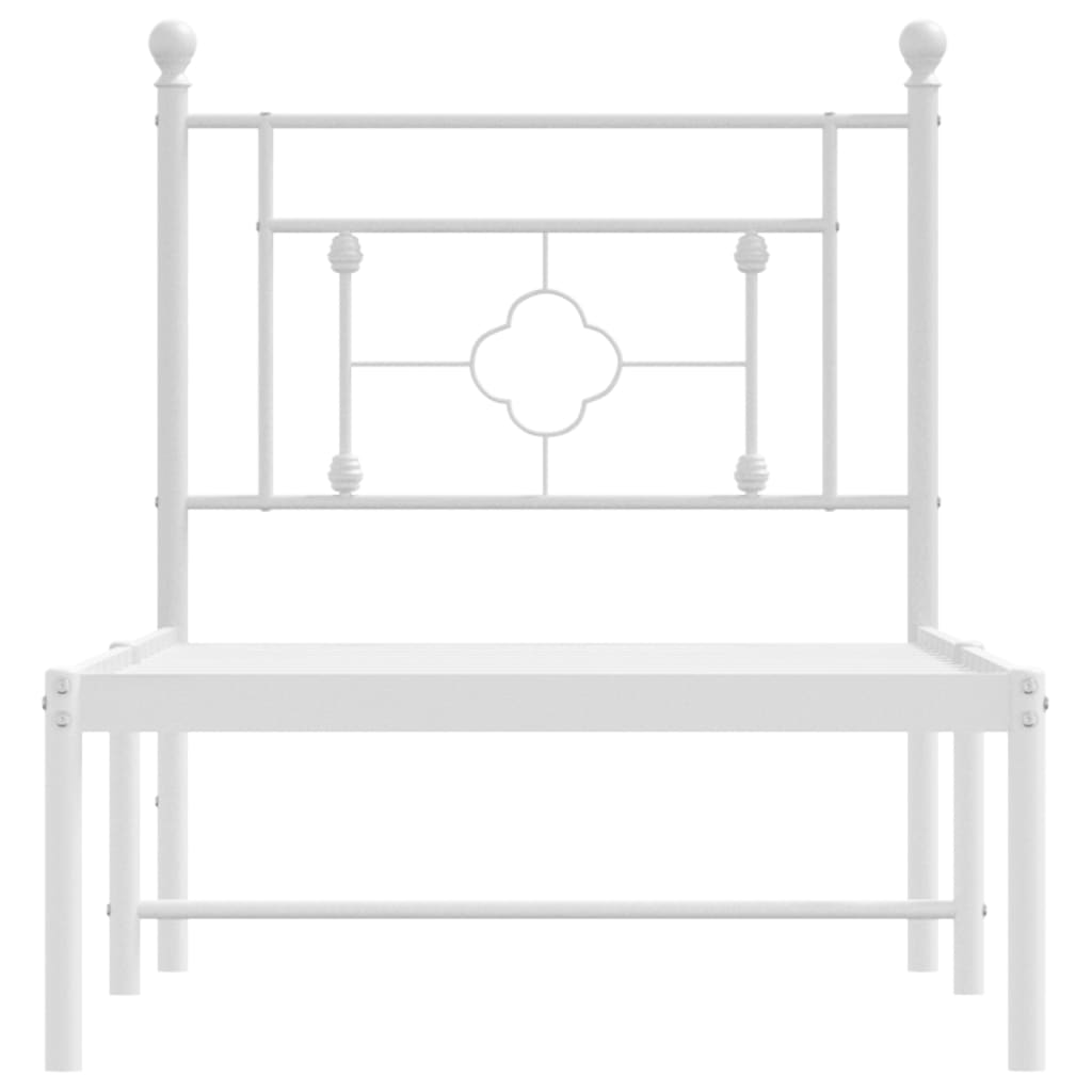 Giroletto senza Materaso con Testiera Metallo Bianco 75x190 cm - homemem39