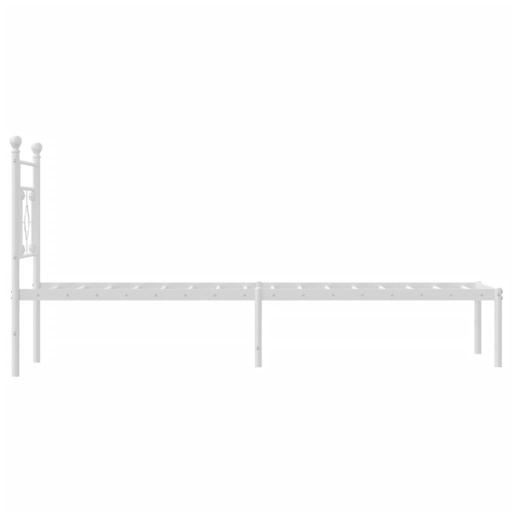 Giroletto senza Materaso con Testiera Metallo Bianco 75x190 cm