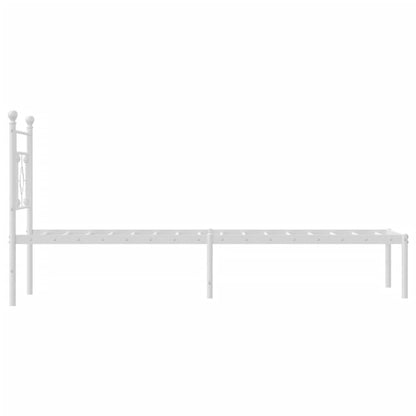 Giroletto senza Materaso con Testiera Metallo Bianco 75x190 cm
