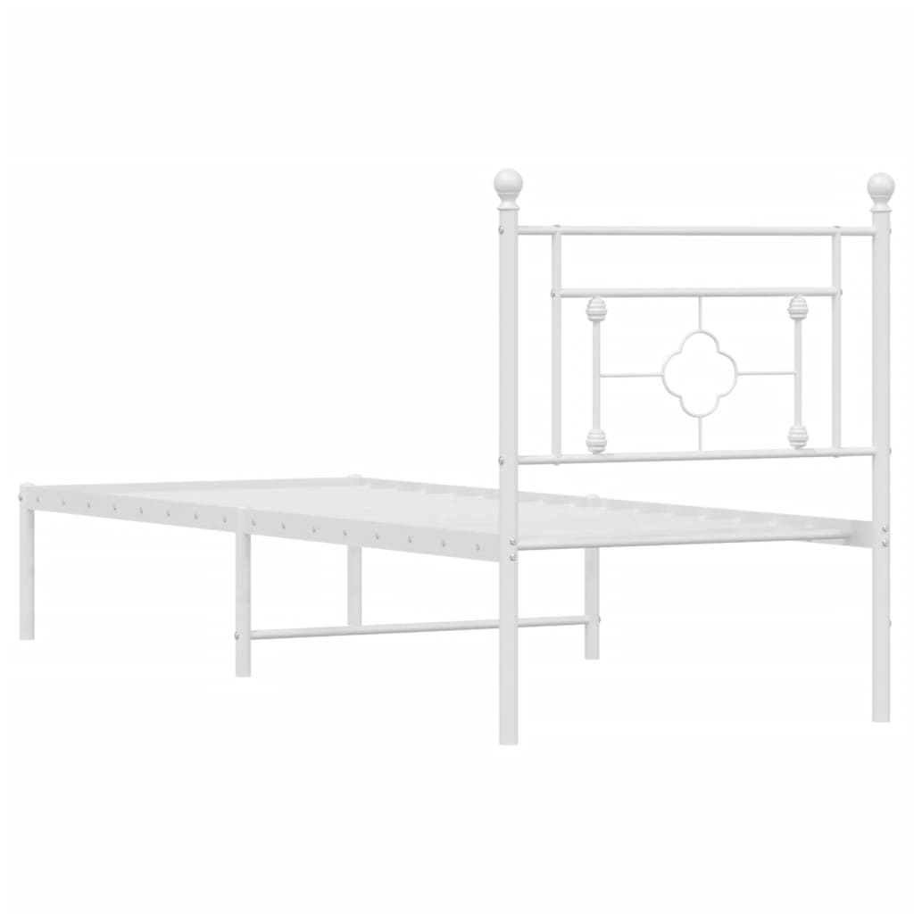 Giroletto senza Materaso con Testiera Metallo Bianco 75x190 cm