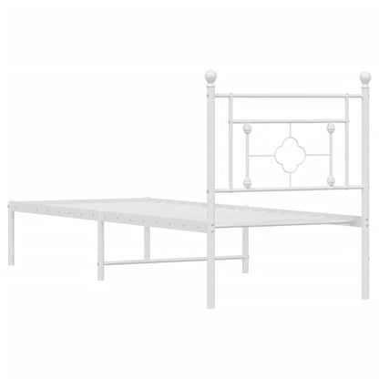 Giroletto senza Materaso con Testiera Metallo Bianco 75x190 cm