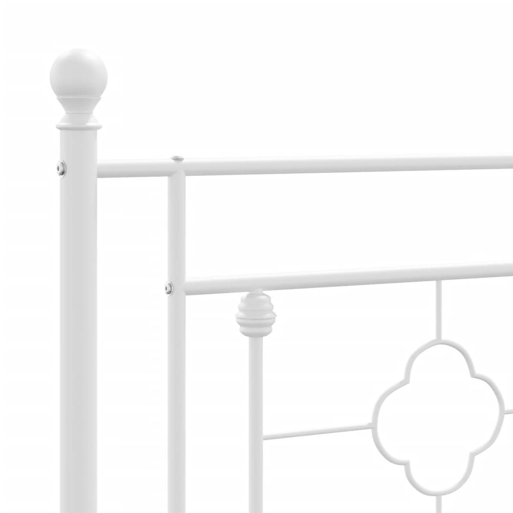 Giroletto senza Materaso con Testiera Metallo Bianco 75x190 cm