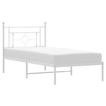 Giroletto con Testiera Metallo Bianco 100x200 cm | homemem39