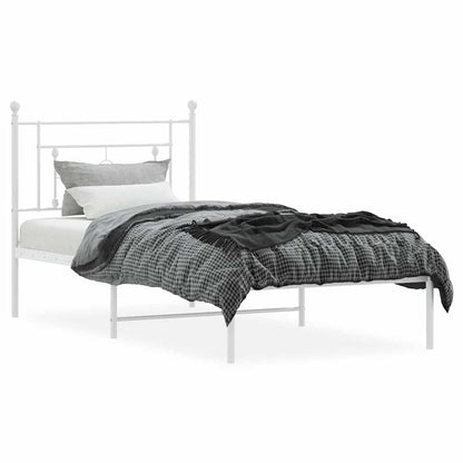 Giroletto con Testiera Metallo Bianco 100x200 cm | homemem39