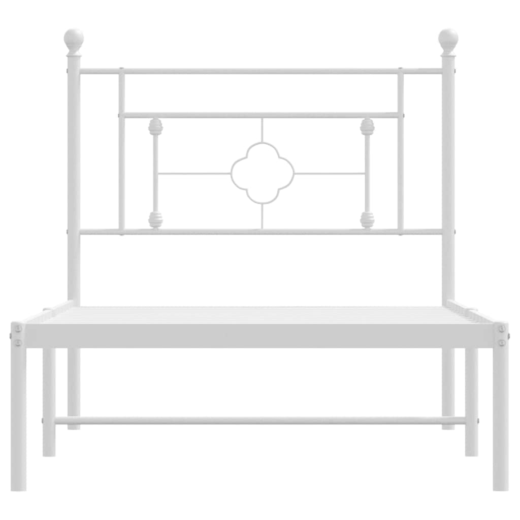 Giroletto con Testiera Metallo Bianco 100x200 cm | homemem39