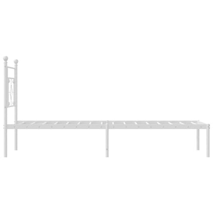 Giroletto con Testiera Metallo Bianco 100x200 cm | homemem39