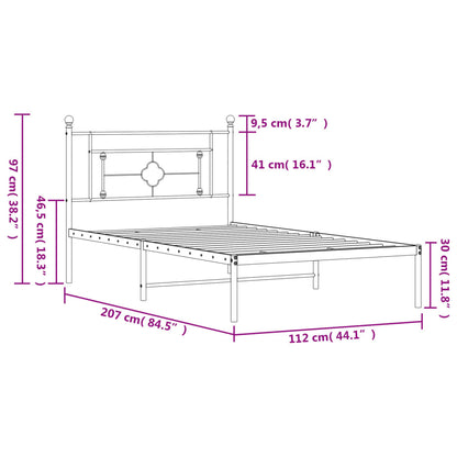 Giroletto con Testiera Metallo Bianco 107x203 cm