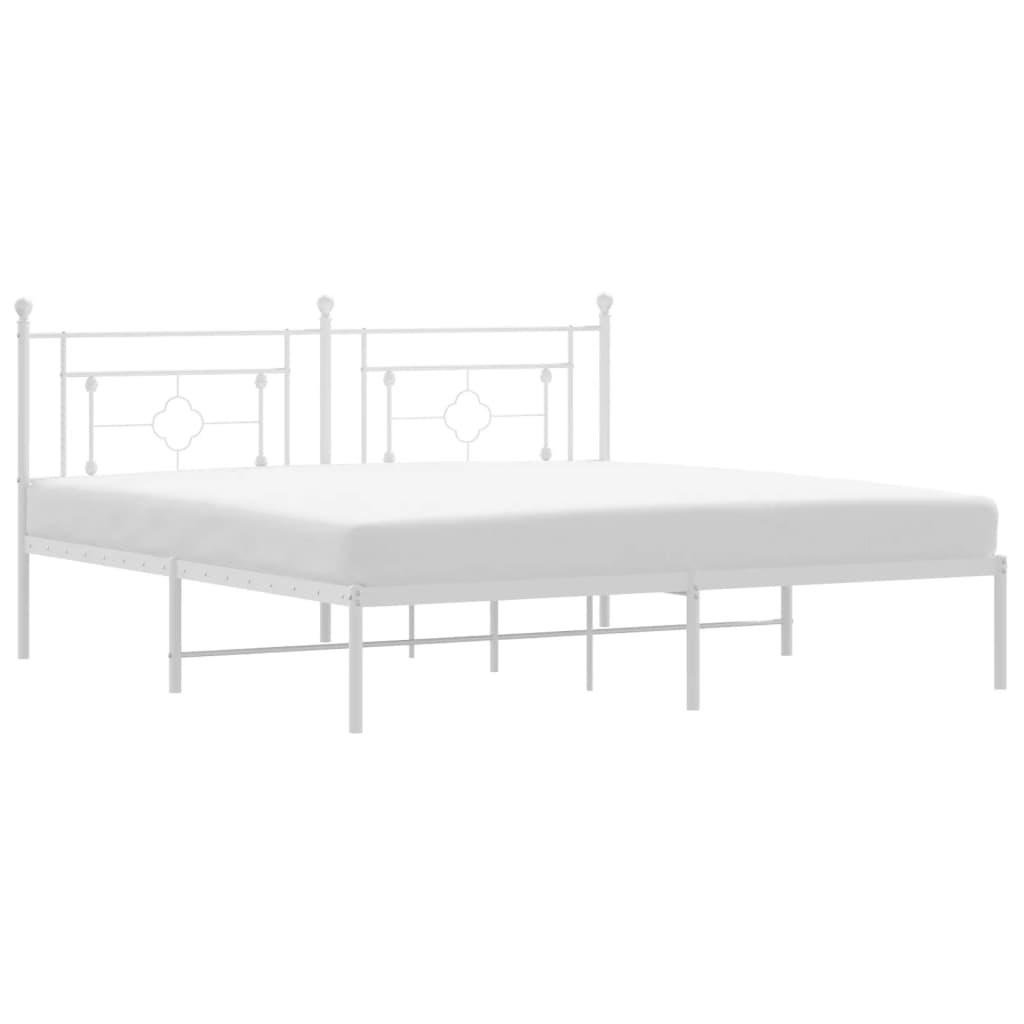 Giroletto con Testiera Metallo Bianco 183x213 cm | homemem39