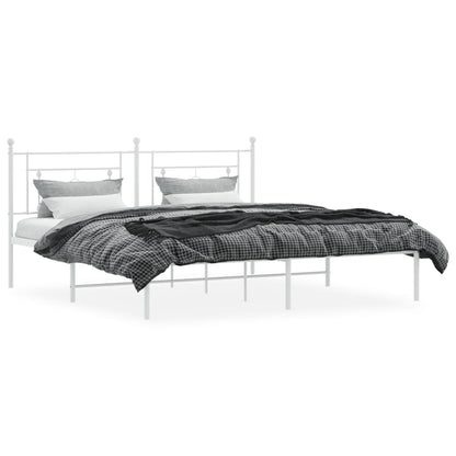 Giroletto con Testiera Metallo Bianco 183x213 cm | homemem39