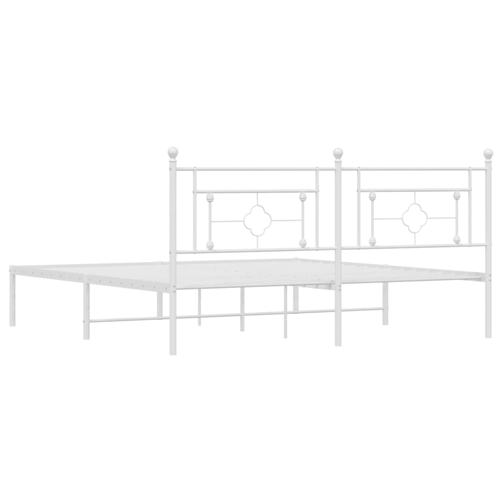 Giroletto con Testiera Metallo Bianco 183x213 cm | homemem39