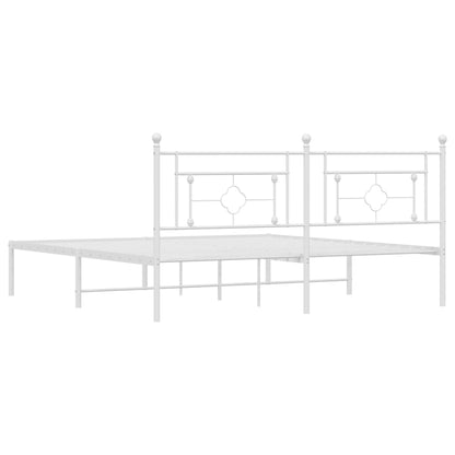 Giroletto con Testiera Metallo Bianco 183x213 cm | homemem39