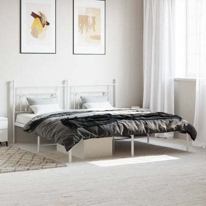 Giroletto con Testiera Metallo Bianco 183x213 cm | homemem39
