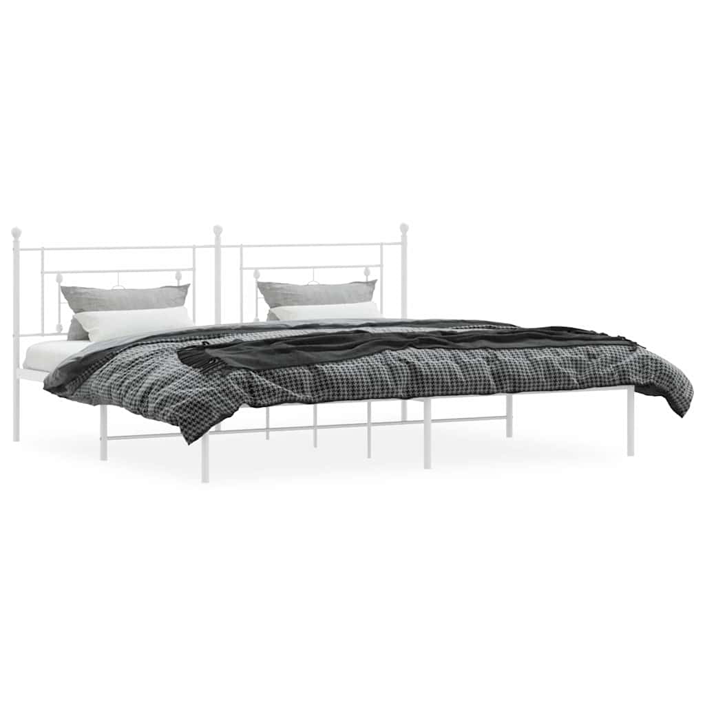 Giroletto con Testiera Metallo Bianco 193x203 cm | homemem39
