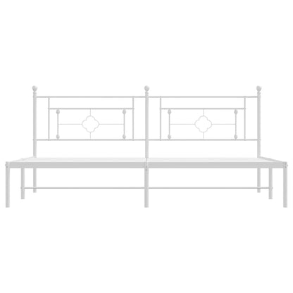 Giroletto con Testiera Metallo Bianco 193x203 cm | homemem39