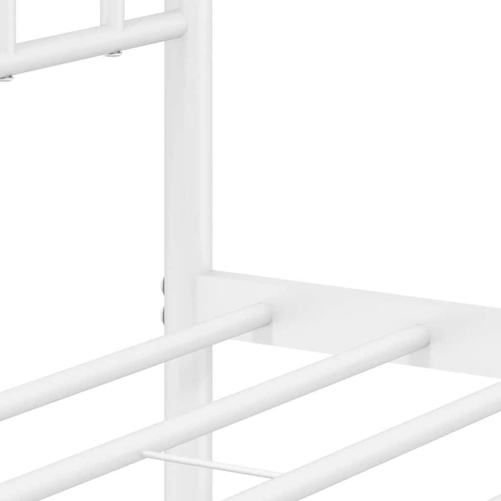Giroletto con Testiera e Pediera Metallo Bianco 100x200 cm | homemem39