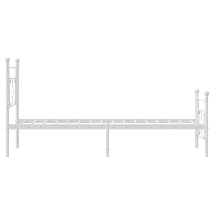 Giroletto con Testiera e Pediera Metallo Bianco 107x203 cm | homemem39
