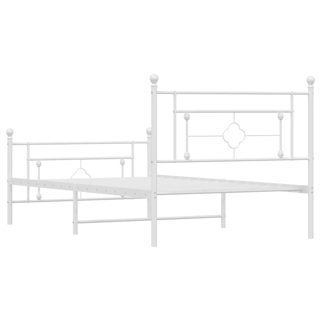 Giroletto con Testiera e Pediera Metallo Bianco 107x203 cm | homemem39