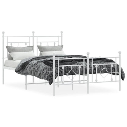 Giroletto con Testiera e Pediera Metallo Bianco 120x190 cm | homemem39