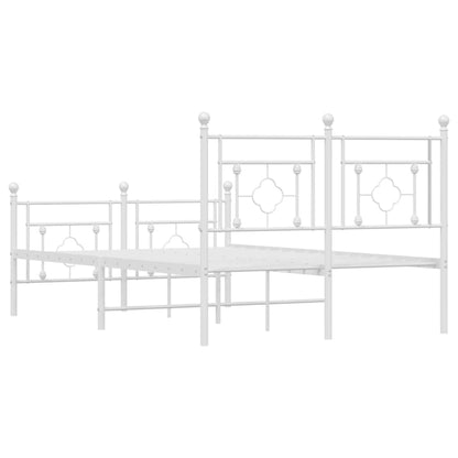 Giroletto con Testiera e Pediera Metallo Bianco 120x190 cm | homemem39