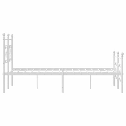 Giroletto con Testiera e Pediera Metallo Bianco 150x200 cm | homemem39