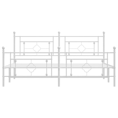 Giroletto con Testiera e Pediera Metallo Bianco 183x213 cm | homemem39