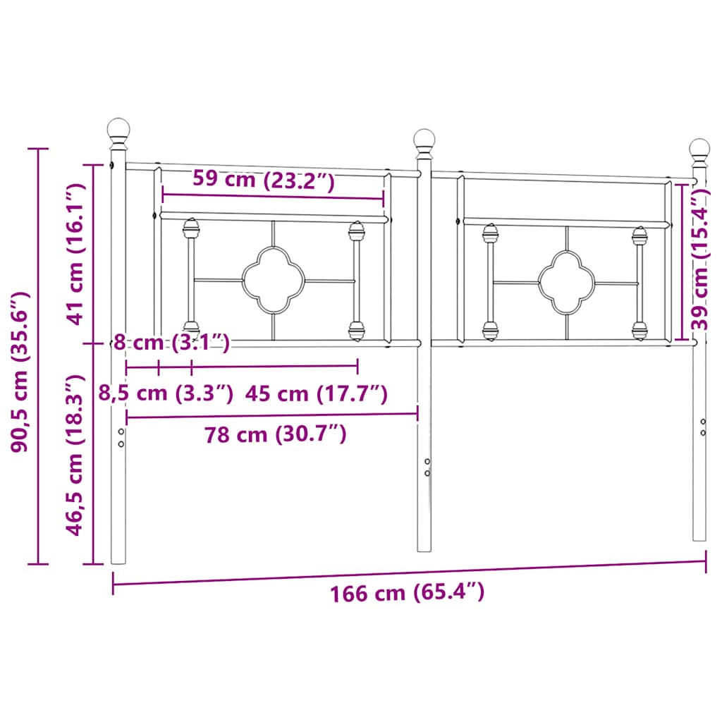 Testiera di Ricambio in Metallo Bianco 160 cm | homemem39
