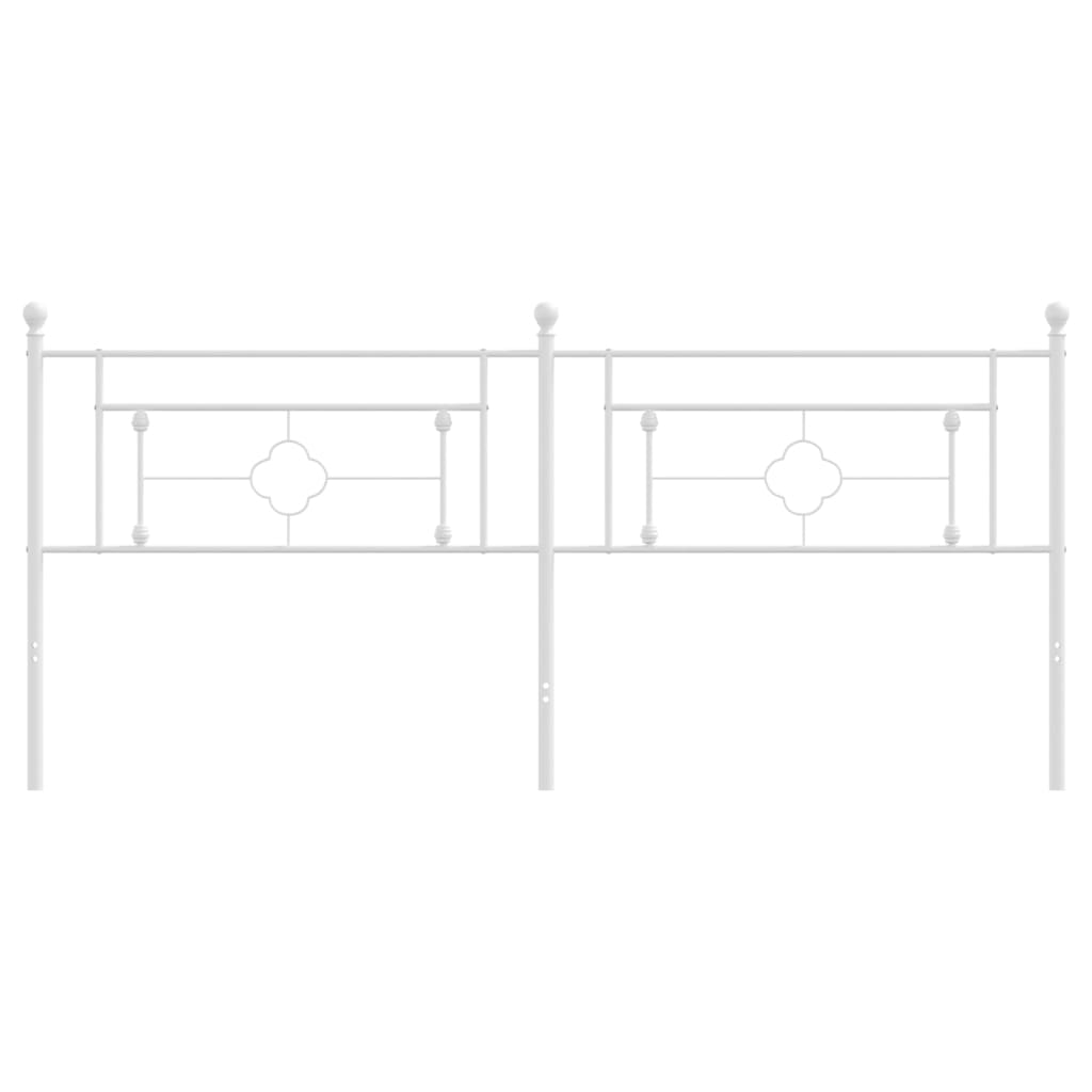 Testiera in Metallo Bianco 200 cm - homemem39