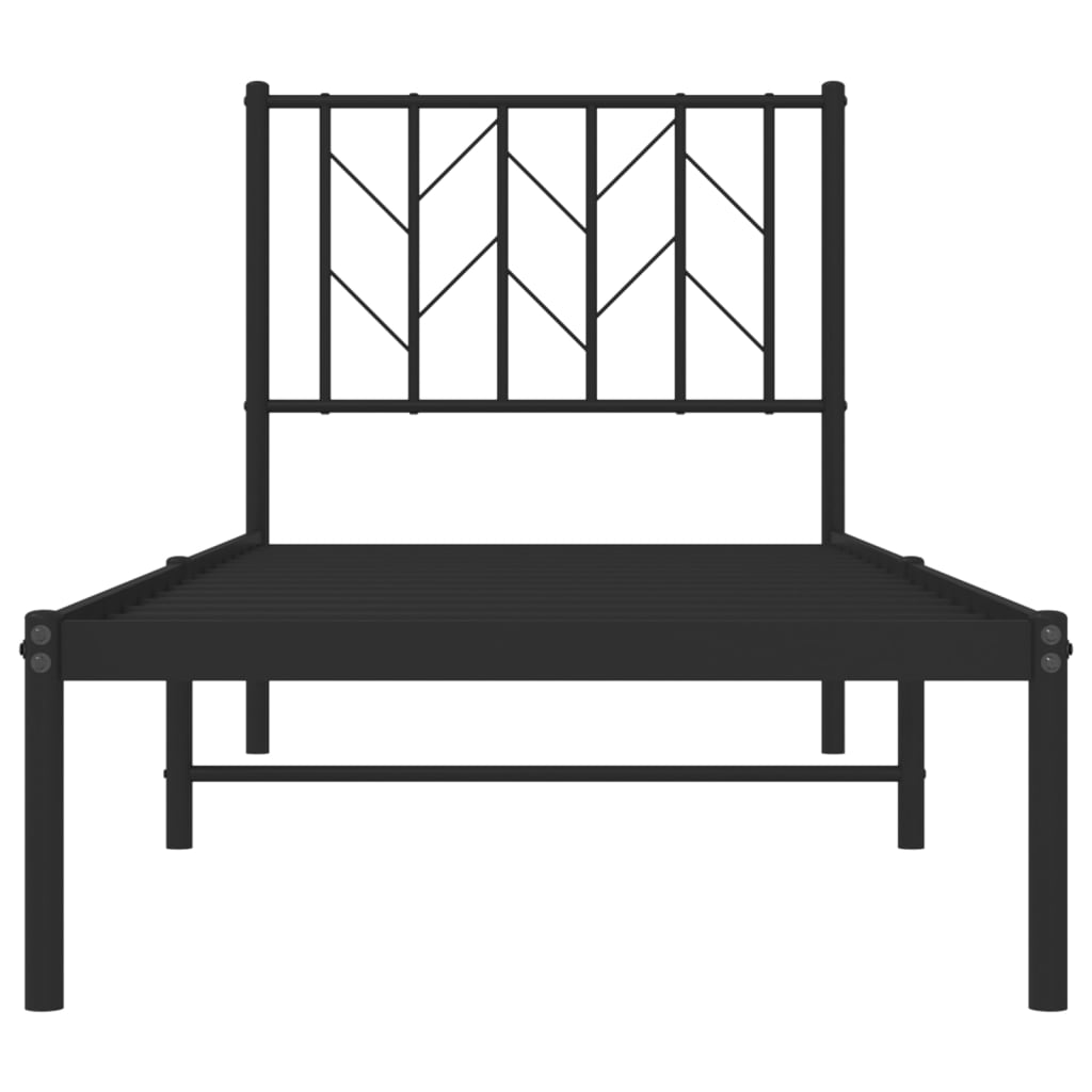 Giroletto con Testiera in Metallo Nero 75x190 cm | homemem39