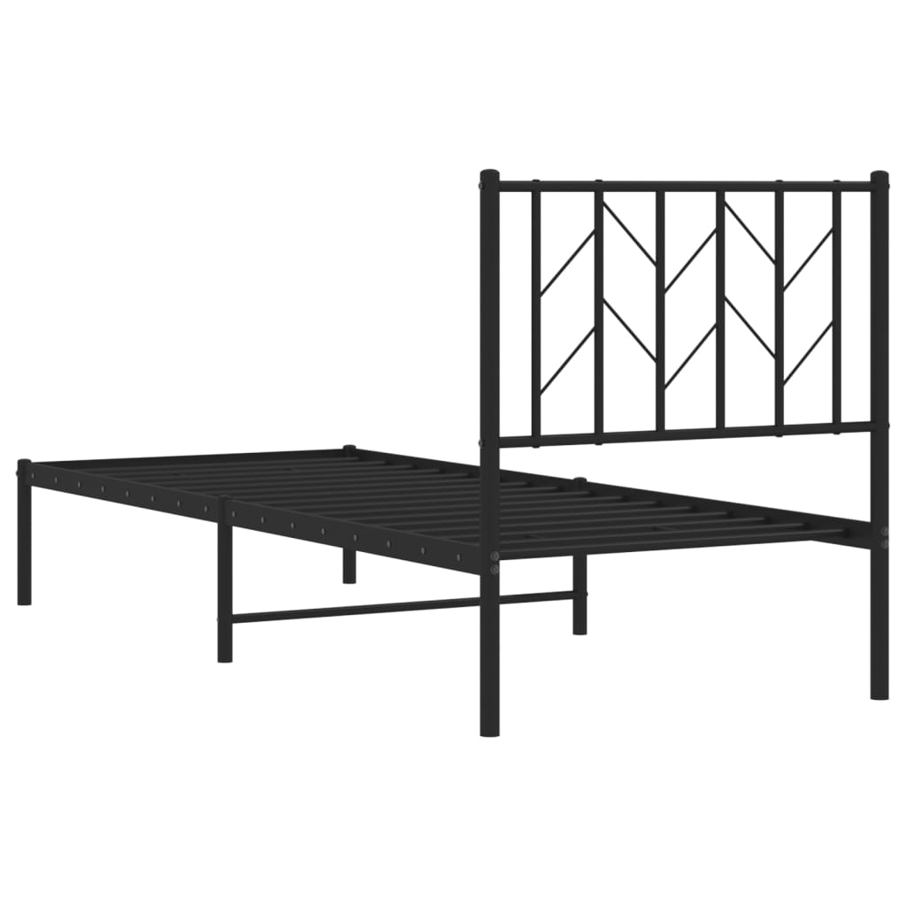 Giroletto con Testiera in Metallo Nero 75x190 cm | homemem39