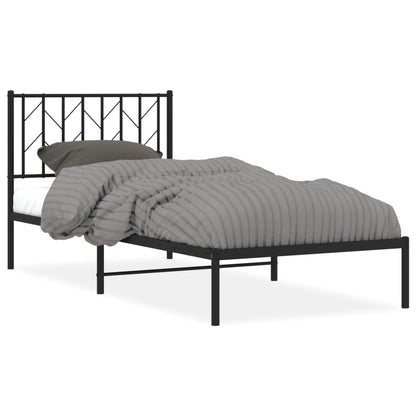 Giroletto con Testiera in Metallo Nero 90x190 cm | homemem39